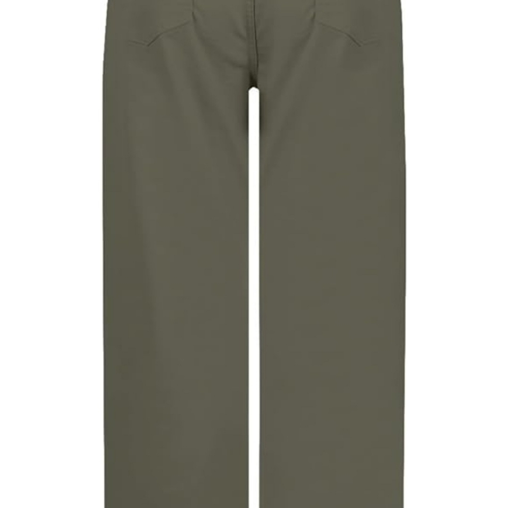Army Green High Waisted Wide Leg Cropped Bottoms - Picture 3 of 8